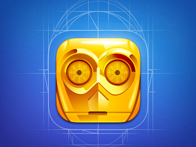 C3PO app icon artua c3po character character design game art game design icon illustration mask movie star wars