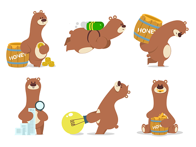 Animated Bears animal animation artua bear character concept game art game design illustration ui website design
