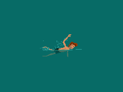 Swimming Man animation application artua game human illustration ios man pixel art swim water