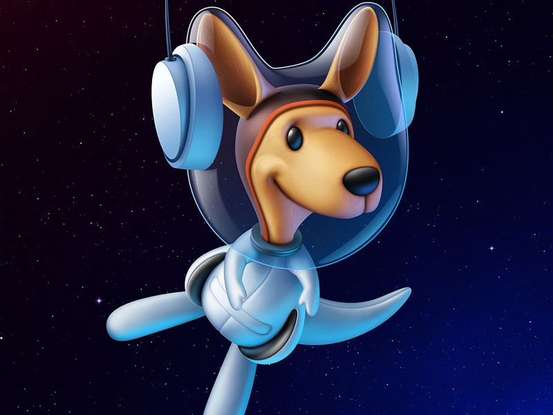 The Astronaut logo character space astronaut animal kangaroo illustration artua
