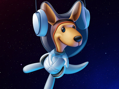 The Astronaut animal artua astronaut character illustration kangaroo logo space