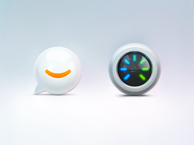 Communication and Performance glass icon illustration smile speech bubble