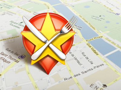 The Pin artua food icon illustration map pin