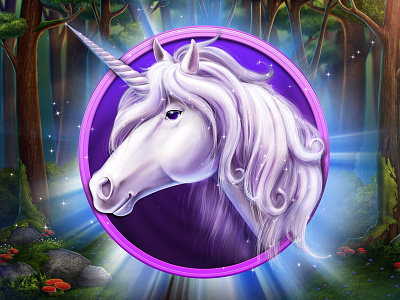 Unicorn anima artua forest game design horse icon illustration magic symbol unicorn