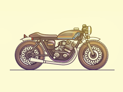 Cafe Racer artua cafe racer flat icon illustration motor bike motorcycle vehicle