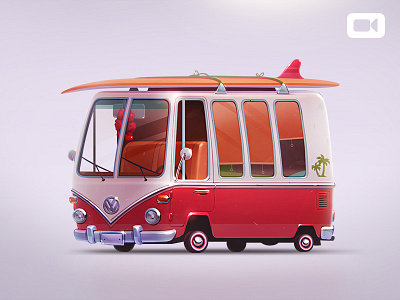 Volkswagen T1 app icon artua bus car game art game design illustration surfing board vehicle volkswagen t1