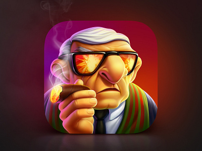Tap Mafia app icon app icon artua ash character cigarette glasses human icon illustration ios mafia tie