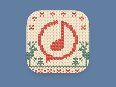 Ditty icon Christmas version app artua christmas deer design holidays icon ios music sweater winter wool