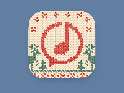 Ditty icon Christmas version app artua christmas deer design holidays icon ios music sweater winter wool