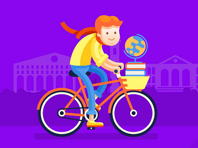 I want to ride my bicycle artua bicycle character design flat human icon illustration service startup student