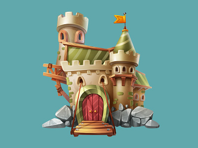 Castle artua building castle construction game art game design icon illustration