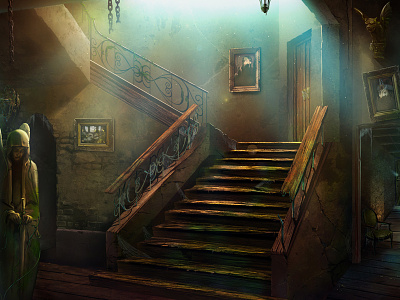 A Mystery artua background design game art game artwork game design house illustration interior mystery mysticism room