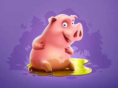 Piggy animal artua cartoon character character design game art game design illustration pig