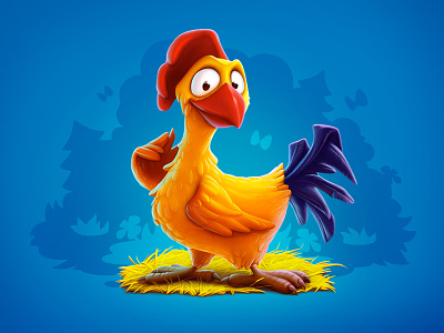 A cock animal artua cartoon character character design chicken cock design game game art game design illustration ios slot game symbol