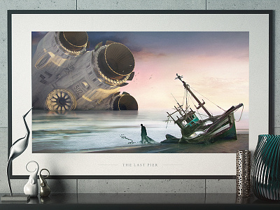 The Last Pier artua boat cinema 4d design game game art game design human illustration picture post apocalypse post apocalyptic sketch