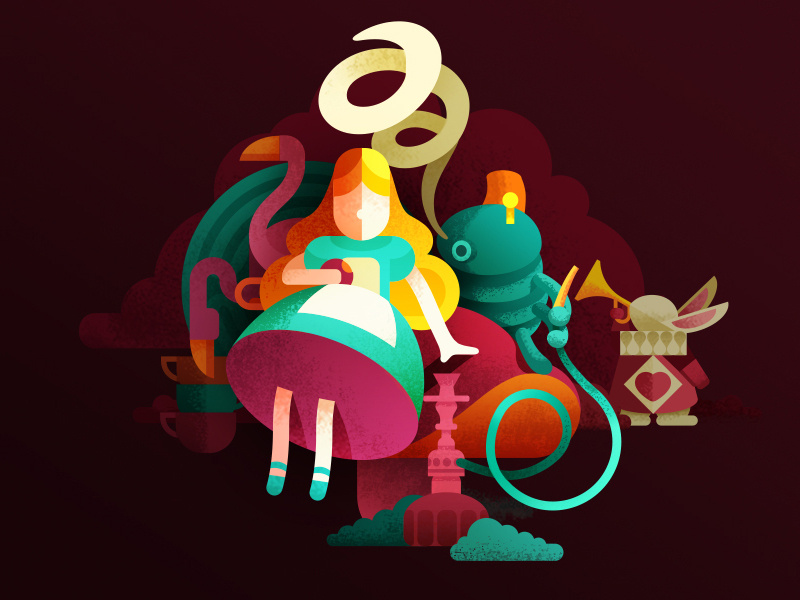 Who the F..k is Alice? wonderland rabbit alice aliceinwonderland flat animal concept human character design design game art game design character illustration artua
