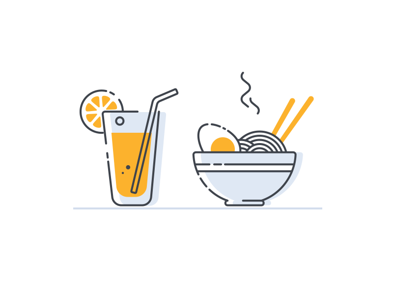 A meal animation artua food game game art game design gif icon illustration juice meal orange ramen