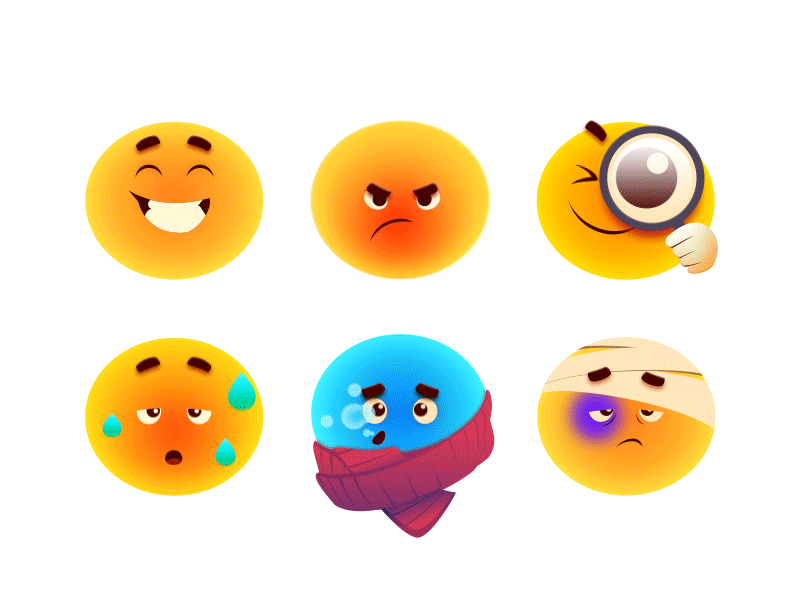 Emojis v3 animation artua character concept emoji emoji set game game art game design illustration ios
