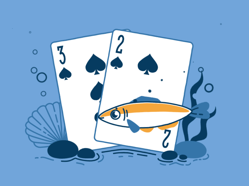 Playing cards animation artua character fish game game art game design icon illustration ocean vector water