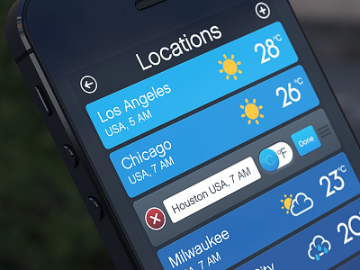 Weather App locations list