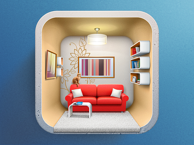Icon for Interior design applicaion app icon artua game art game design house icon illustration interior ios room ui design