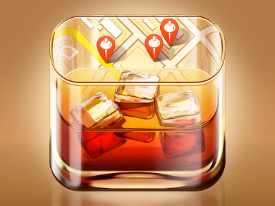 Whiskey icon app icon artua drink ice icon illustration ios whiskey