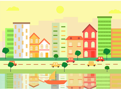 morning city design graphic design illustration vector