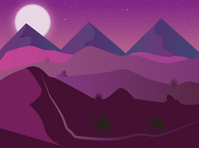 night desert design graphic design illustration vector