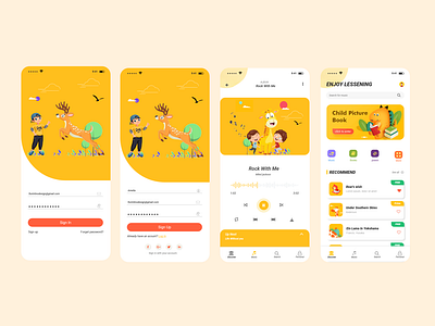 Kids music app admin panel app branding dashboard design illustration kids kids app kids app ui kids music kids music app kids music app ui mobile app design mobile design music music app music app ui ux