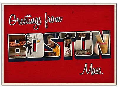 Boston Postcard boston greetings postcard retro vintage