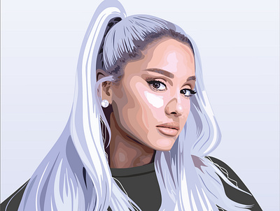 Ariana Grande vector portrait design illustration vector