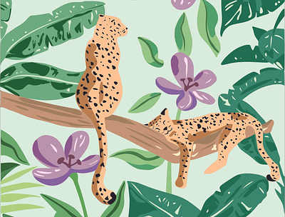 Jungle Leopards vector illustration design illustration vector