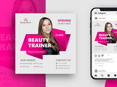 Social Media Design for Beauty Training advertising design beauty design facebook post graphic design instagram post design linkedin post post design social taining