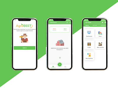 Farmer Income Expense Managing App UI/UX Design | Adobe XD