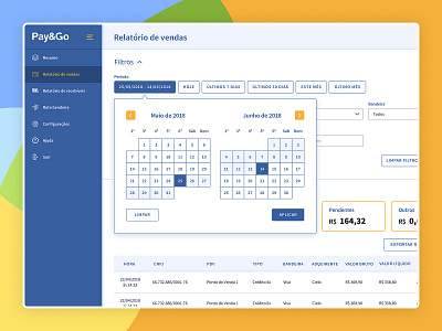 Calendar Filter - Payment Gateway Application