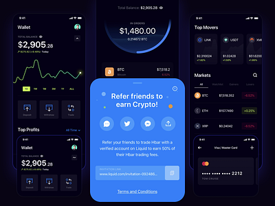 Cryptocurrency Mobile App by Nhan Tran on Dribbble