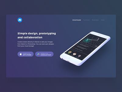 Landing Page app flat gradient minimalism mobile platform ui ux web