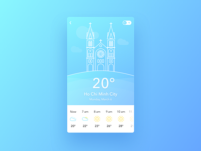 Weather Forecast app flat gradient minimalism mobile platform ui ux web