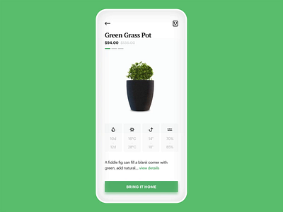 Indoor Plants animation app cart concept design ecommerce minimalism mobile payment plant product shop tree ui ux