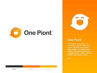 One Point Logo branding design icon identity illustration insurance logo shield sketch smail typography vector
