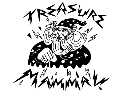 Treasure Mammal Band Logo band black and white illustration logo monochromatic treasure mammal typography vector wizard