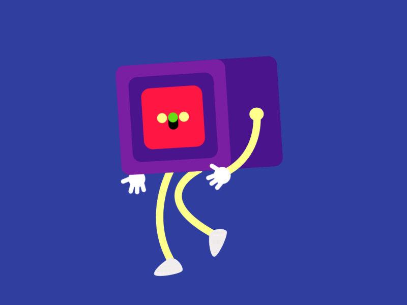 Cube Switch after effects animation bright character design