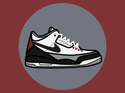 Jordan 3 Retro Tinker Hatfield classicsneakers design fatlines graphic design illustration kicks sneakerart sneakerhead sneakers