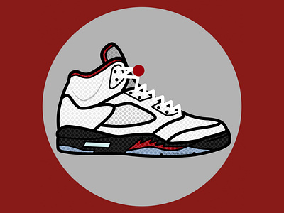 Jordan 5 Retro Fire Red Silver Tongue classicsneakers design fatlines graphic design illustration kicks sneakerart sneakerhead sneakers