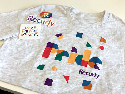 Recurly Pride 2018 Swag design pride screenprint sticker swag tshirt