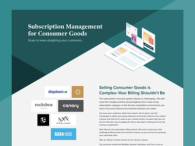 Recurly for Consumer Goods Page consumer goods design ecommerce illustration subscription management subscriptions