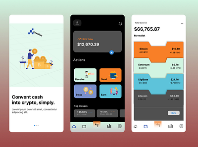 Yowalllet Crypto App app app design crypto app crypto app design design app wallet app