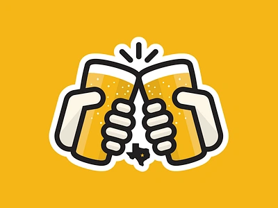 Cheers Yall beer cheers hands logo pint sticker texas