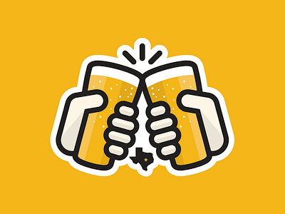 Cheers Yall beer cheers hands logo pint sticker texas