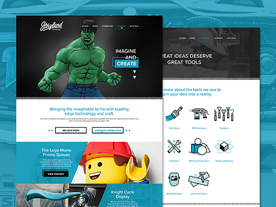 Stoyland Studios // SITE LAUNCH homepage hulk icons lego new site storyland website